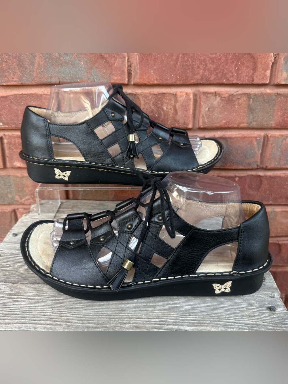 ALEGRIA Valerie Sandals Shoes Gladiator Black Women’s Size EU 39 US 8.5 Or 9